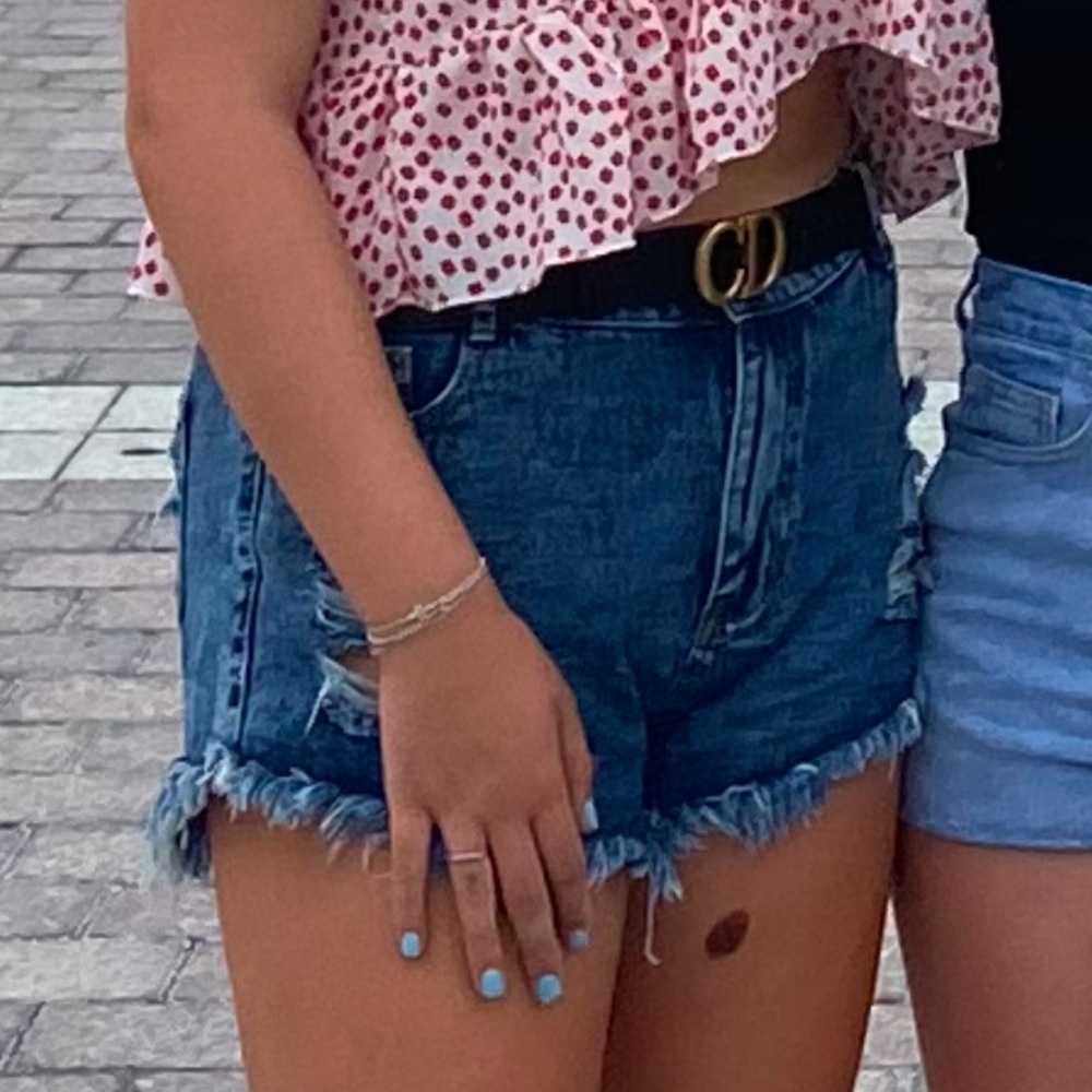 Shein High Waisted Blue Jean Shorts